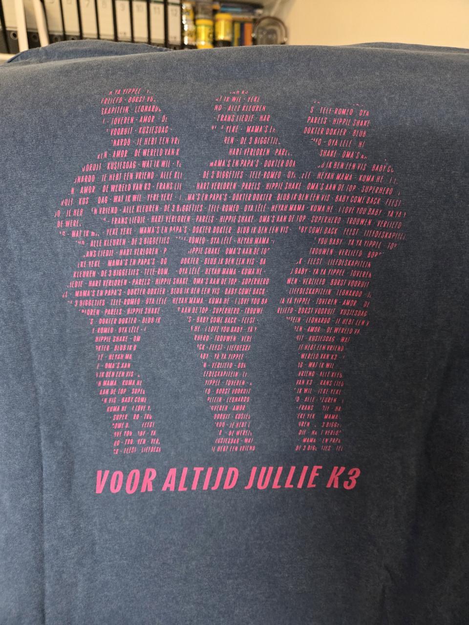 Shirt K3 originals 3 stuks donkerblauw l/xl