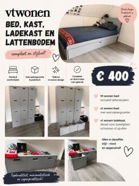 Vt wonen bed, kledingkast en opbergmeubel