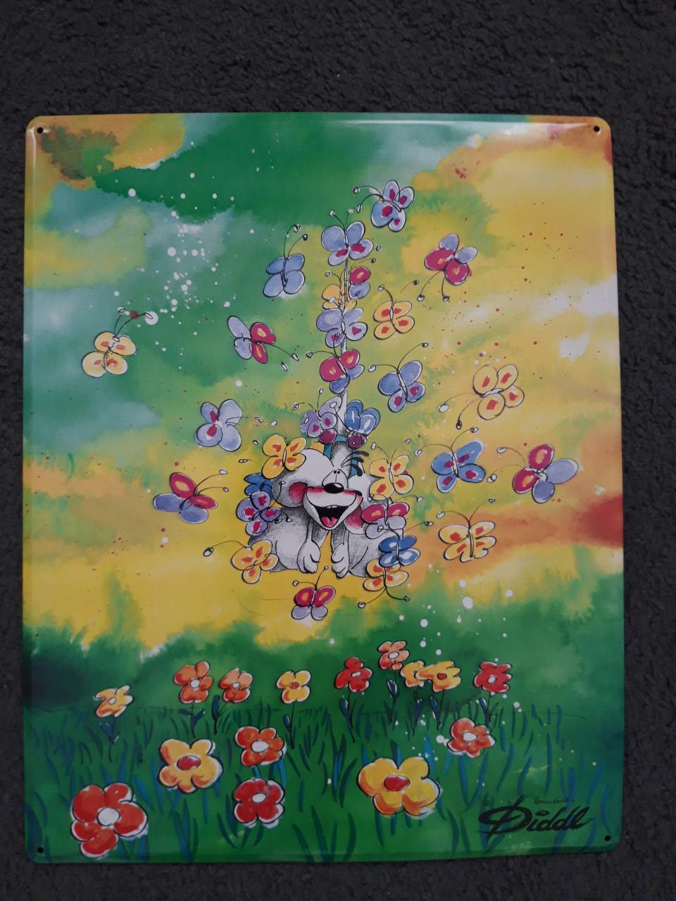 Diddl: wandplaat, metaal, 40 bij 50cm, nieuw