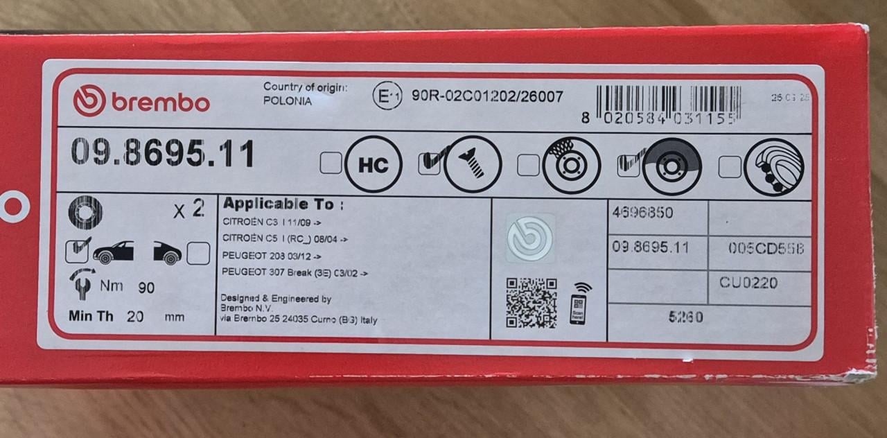 Nieuwe Brembo remschijven en blokken