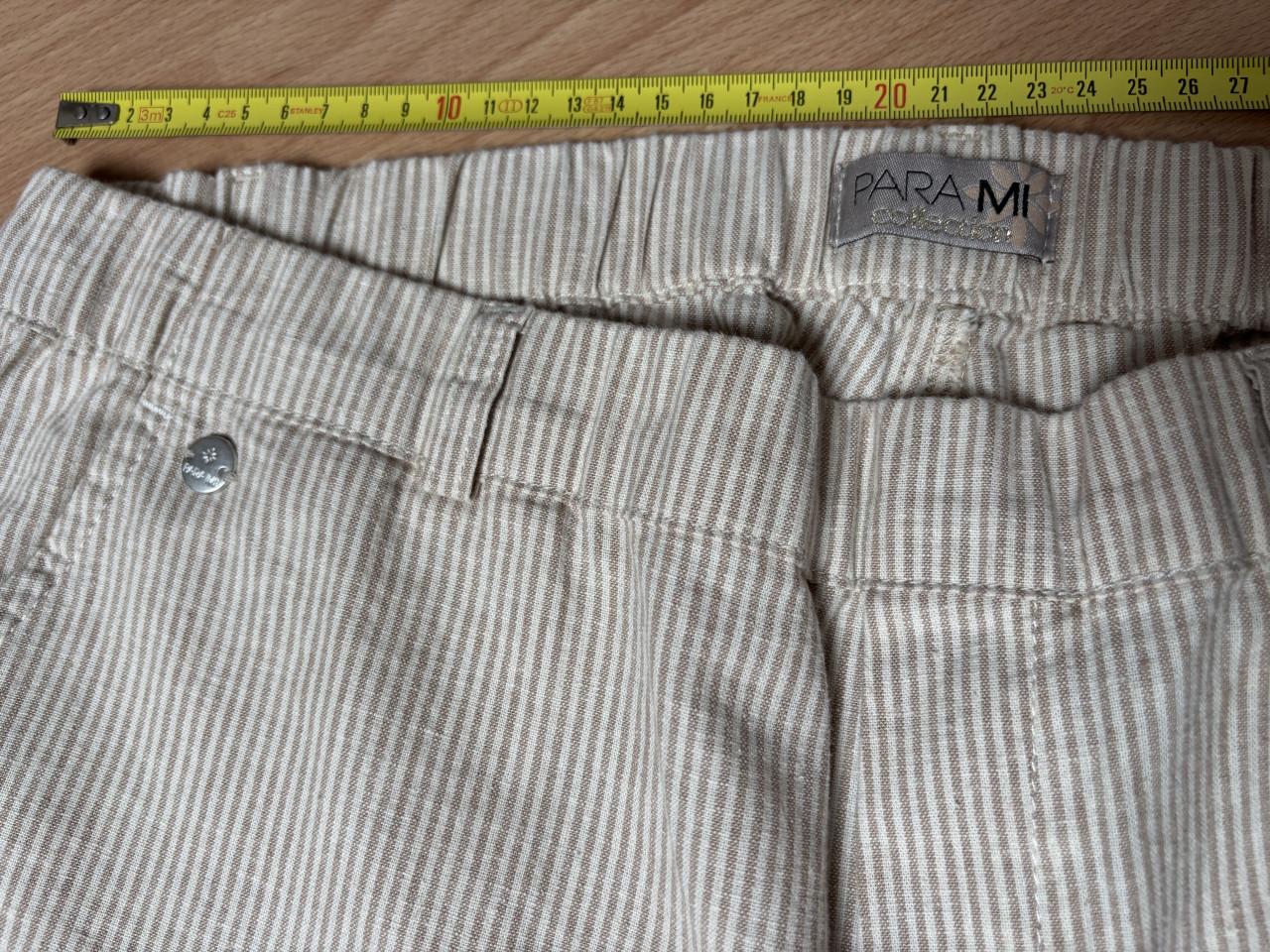 Parami wide fit beige streep maat 40 linnen & katoen