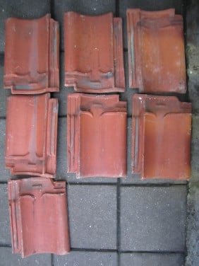 7 st. Dakpannen voor te beschilderen