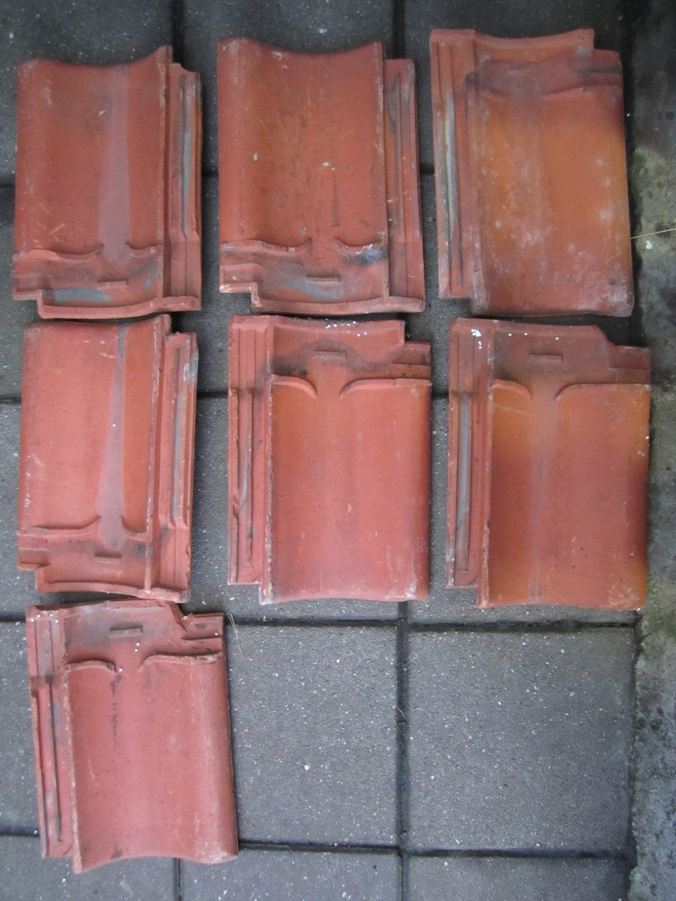 7 st. Dakpannen voor te beschilderen