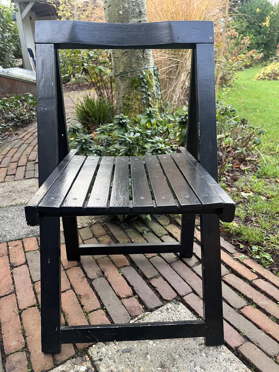 Klapstoel hout zwart