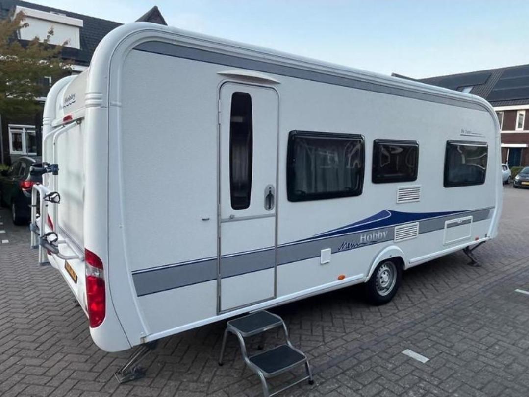 Hobby 540KMFE 2010, stapelbed, fransbed, mover, fietsendrager