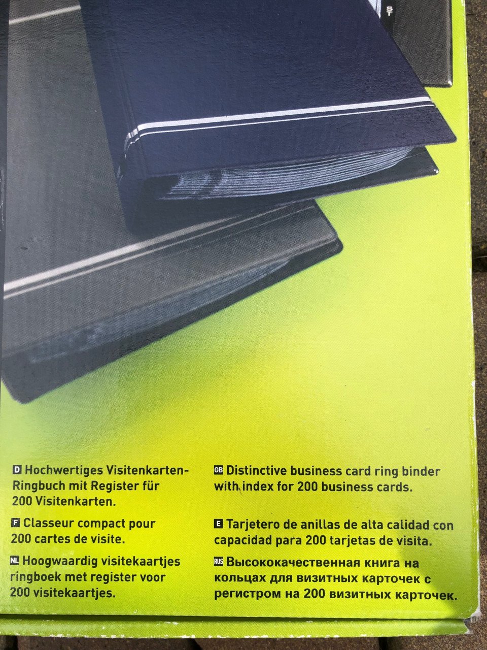 Visitekaartjes ringboek.