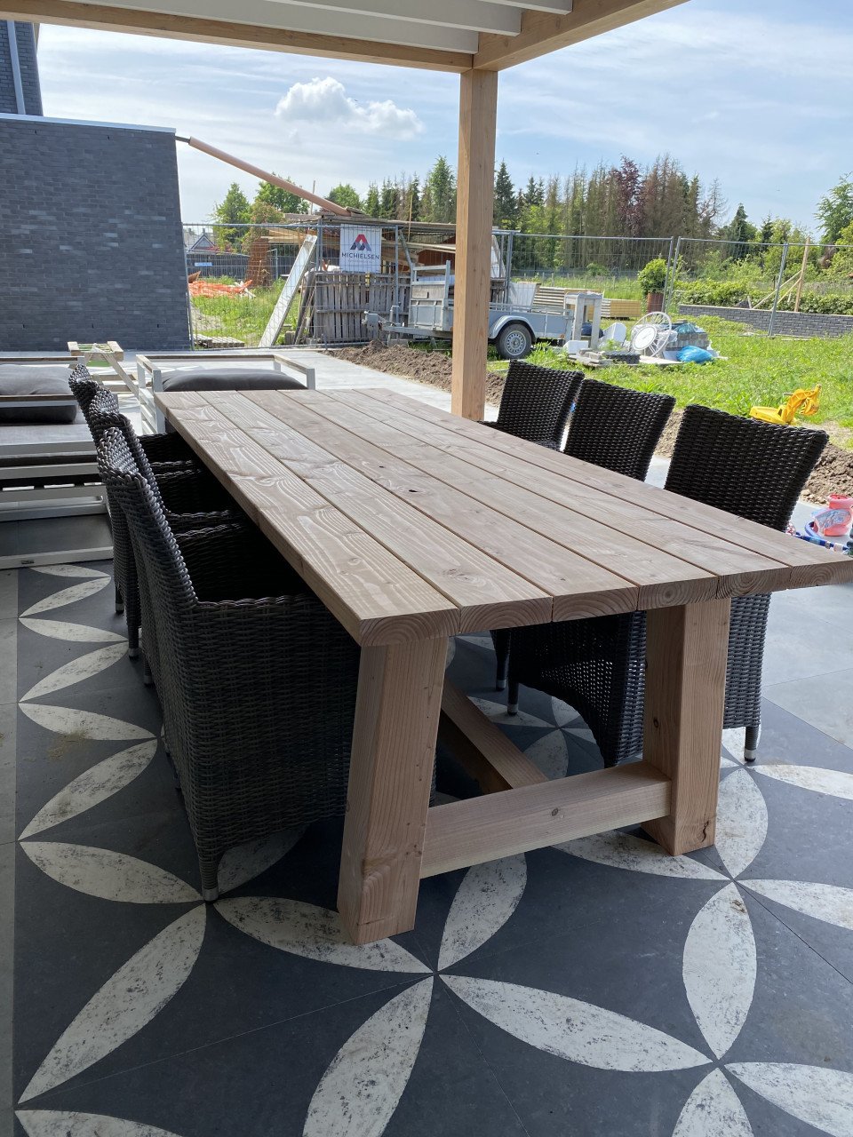 Douglas houten tuintafel & bankje