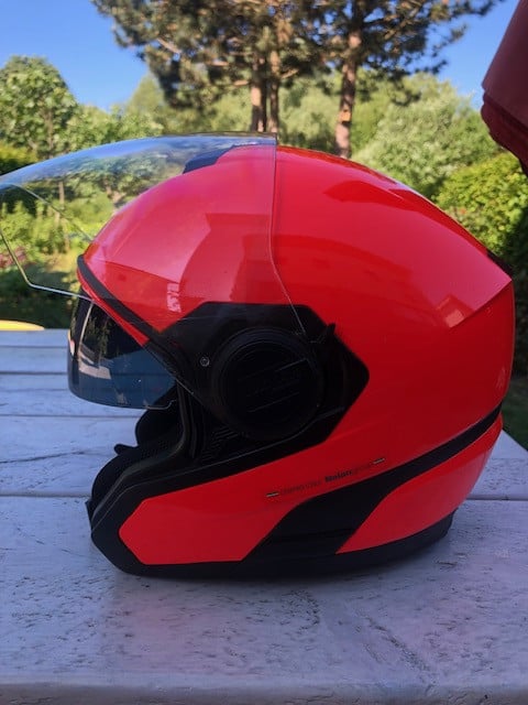 Nolan motorhelm, fel oranje hoofdmaat 61