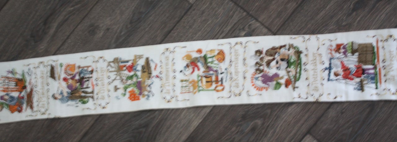 Vintage Geborduurd Bellekoord
