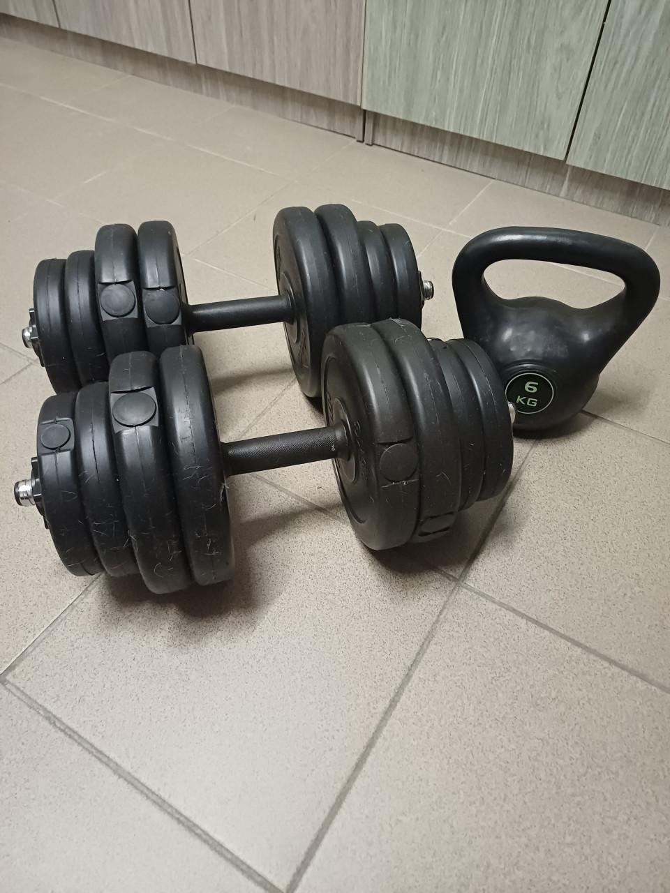 Te koop halterbank met gewichten