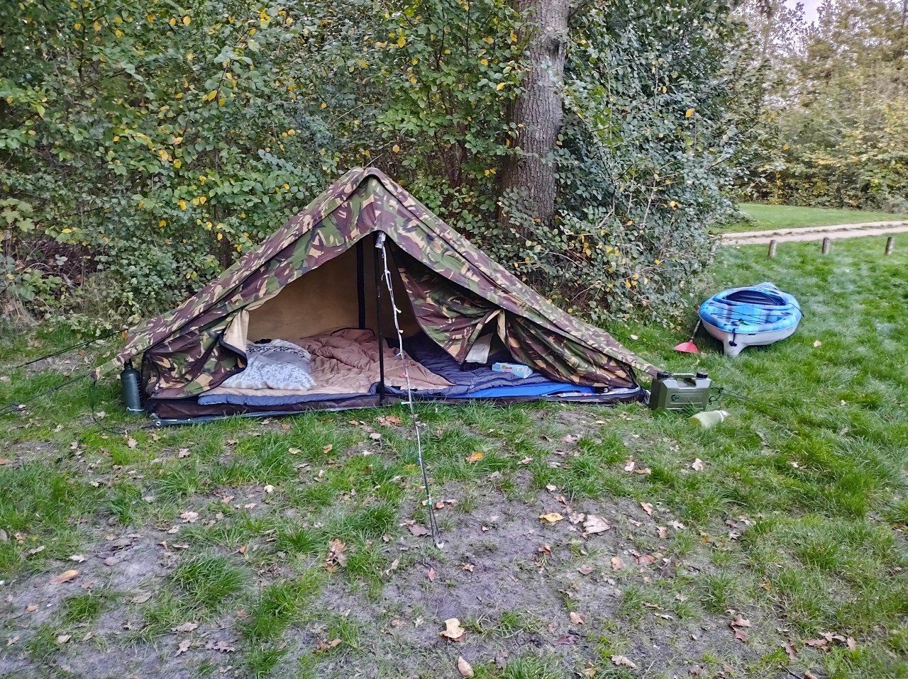 1 persoons Woodland camo Nederlands leger tentje te koop