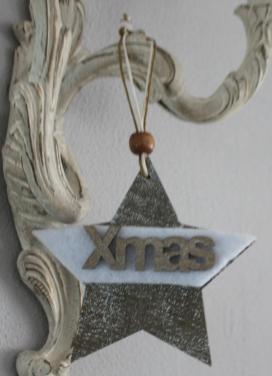 Houten kerst hanger ster