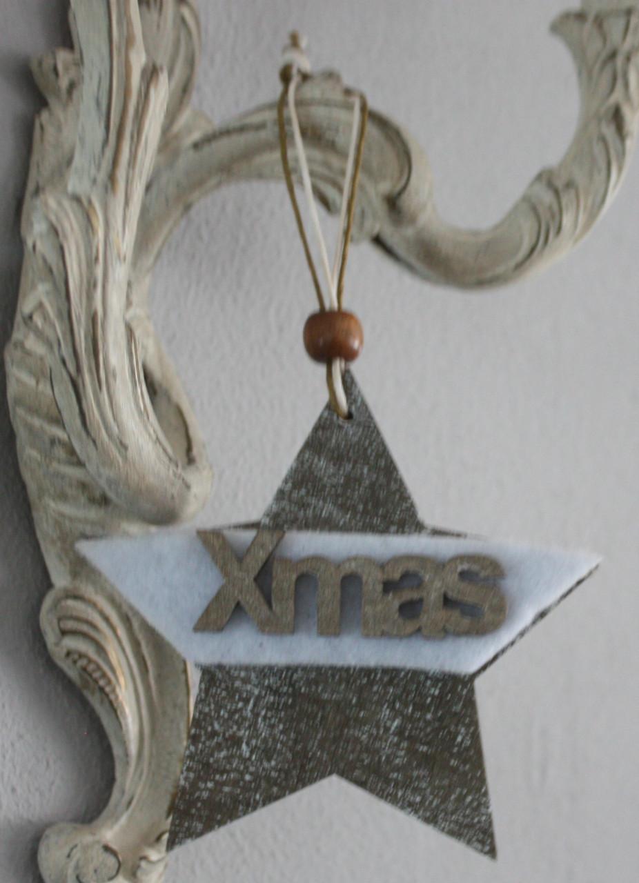 Houten kerst hanger ster