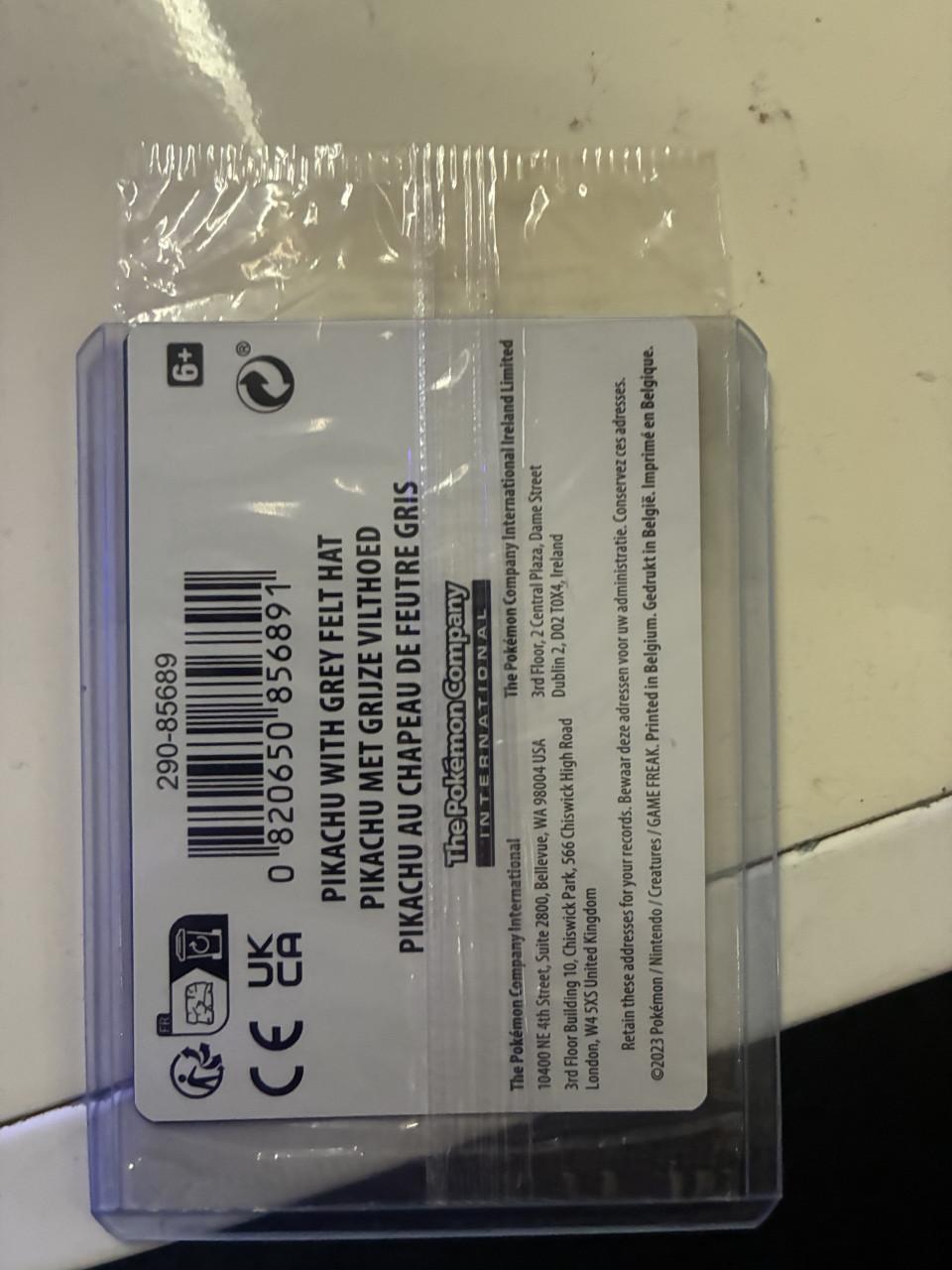 Sealed pikachu grey felt