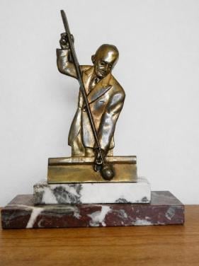 JAREN '50 BILJARTER IN BRONS/MESSING