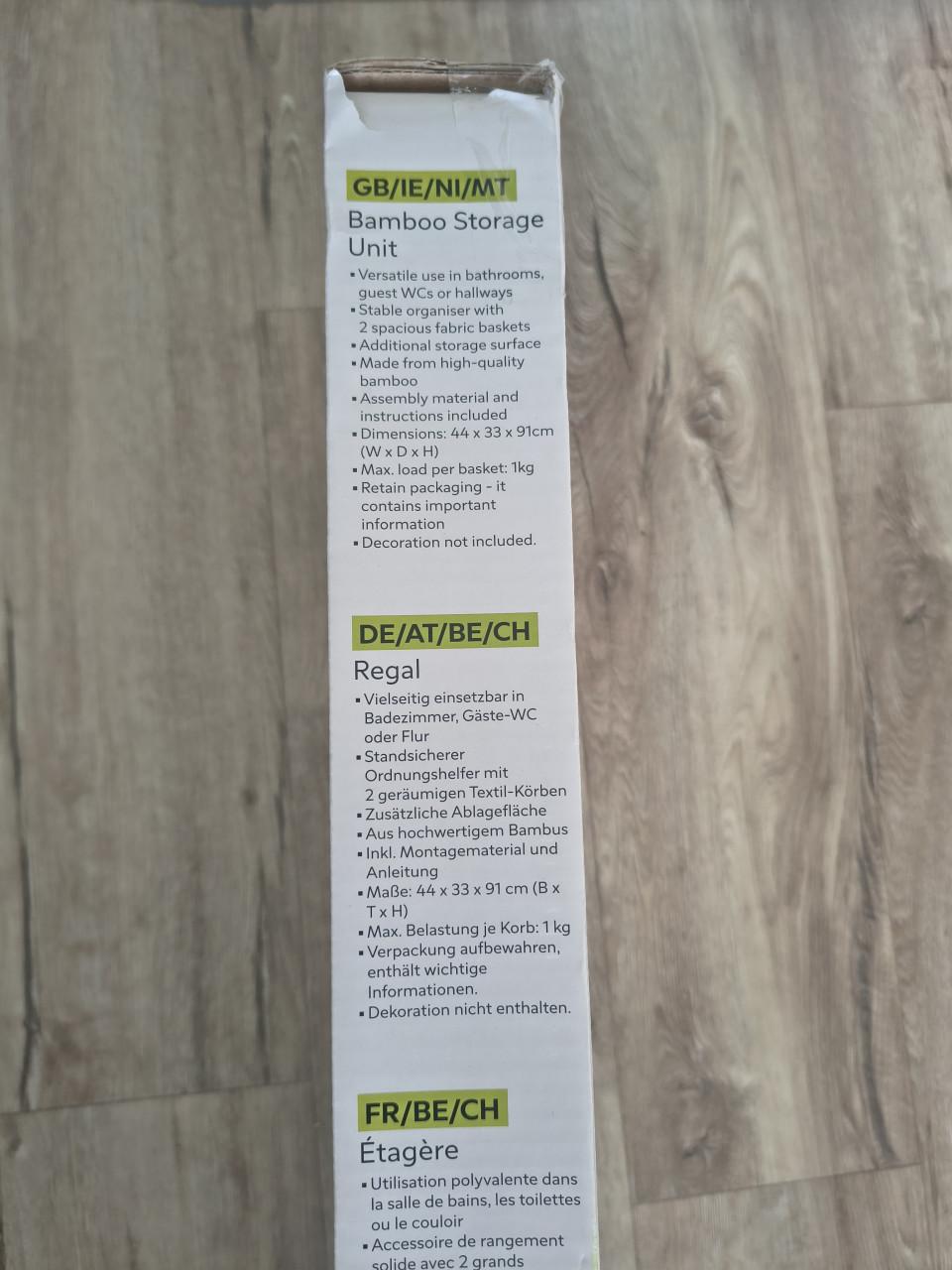 Prachtige nieuwe bamboe kast, etagère, bakken kast badkamer.