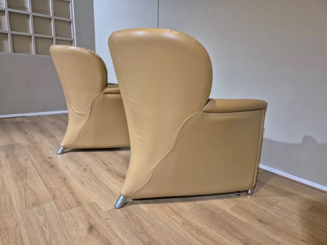 2x Leolux Excalibur Fauteuils - Leer - Alcantara - Design