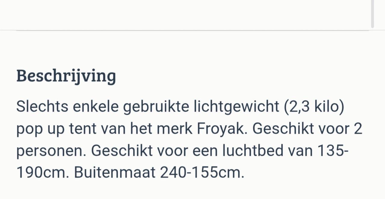 Tentje pop up