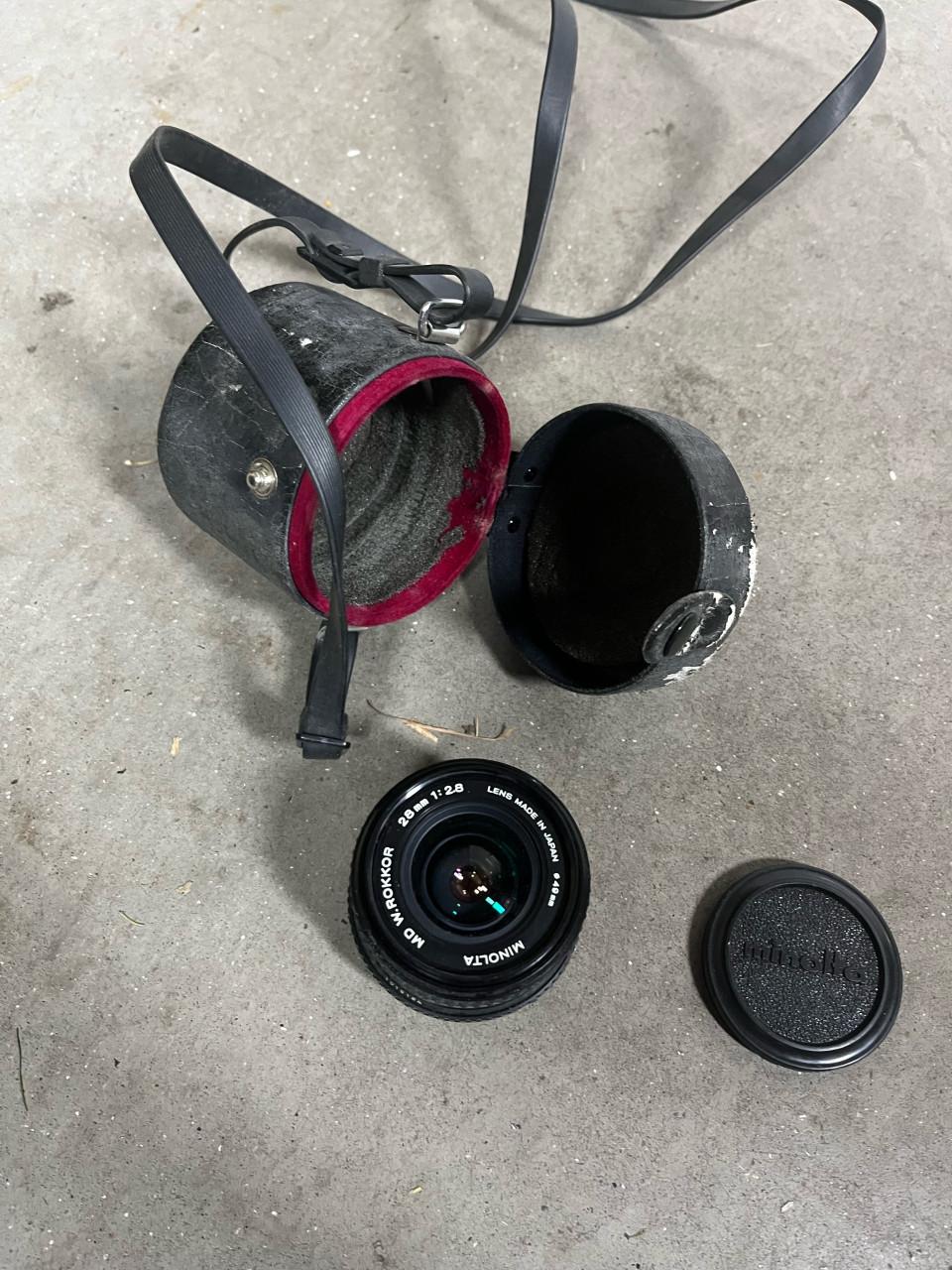 Vintage Minolta groothoeklens 1:2,8