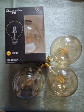 4x Eurodomest led lamp, filament dimbaar.