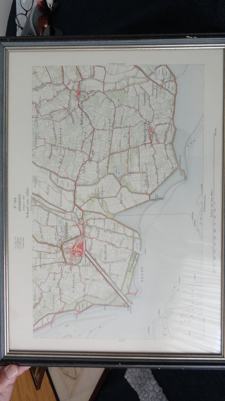 Topografische kaart Zierikzee en omgeving. Situatie ± 1912 - Herdruk 2004.