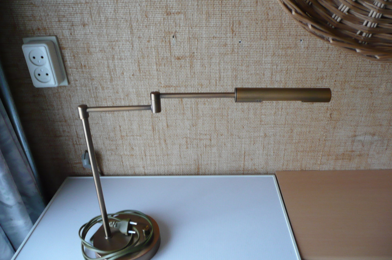 Te koop metalen halogeen lamp brons kleur type 1