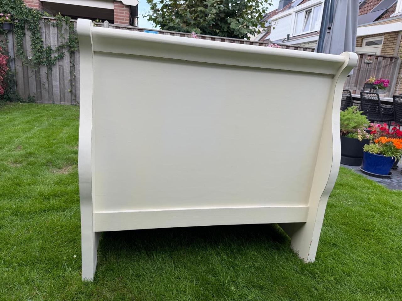 Massief houten sledebed eenpersoons
