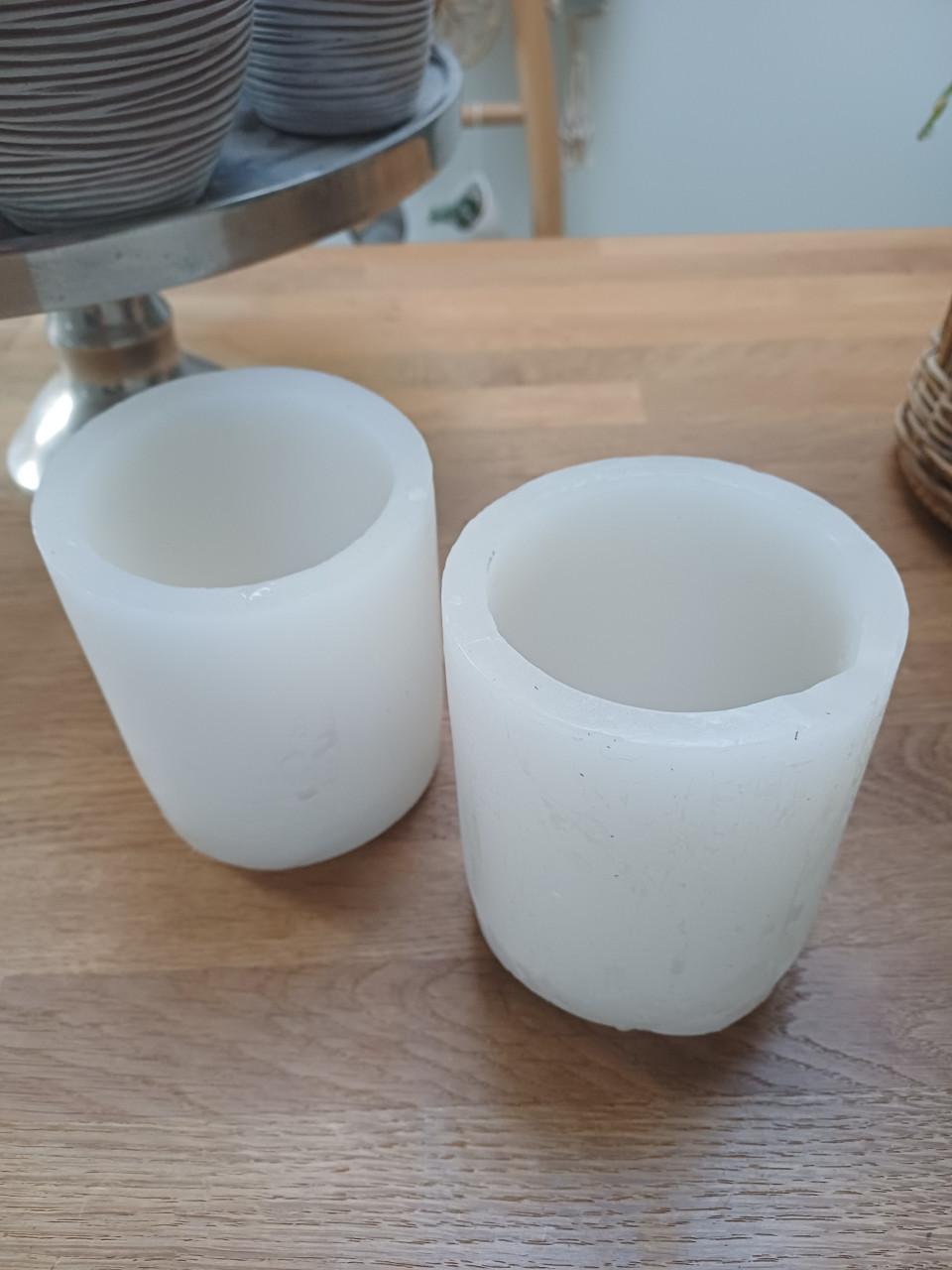 Grote, glazen Rivièra Maison kandelaars + wax kaars