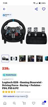 Gaming stuurwiel en pedalen