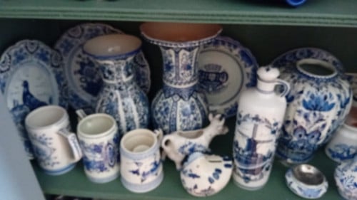 Delfs blauw aarde werk