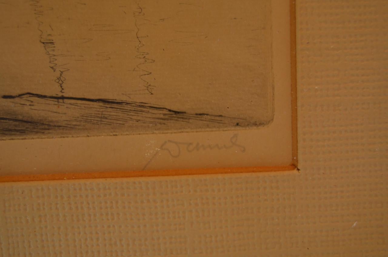 Ets Haven en stadhuis Veere gesigneerd.