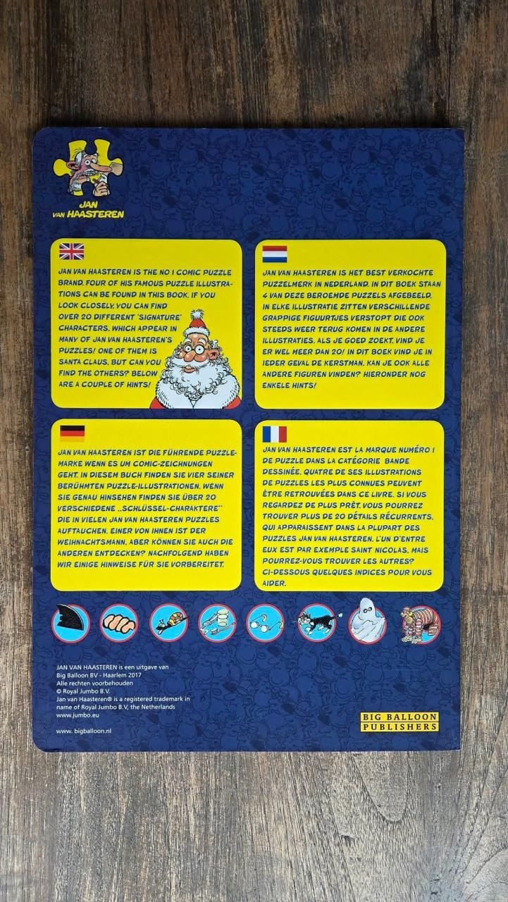 🎅 Jan van Haasteren kartonnen Zoekboek Kerstmis met 4 grote zoekplaten.