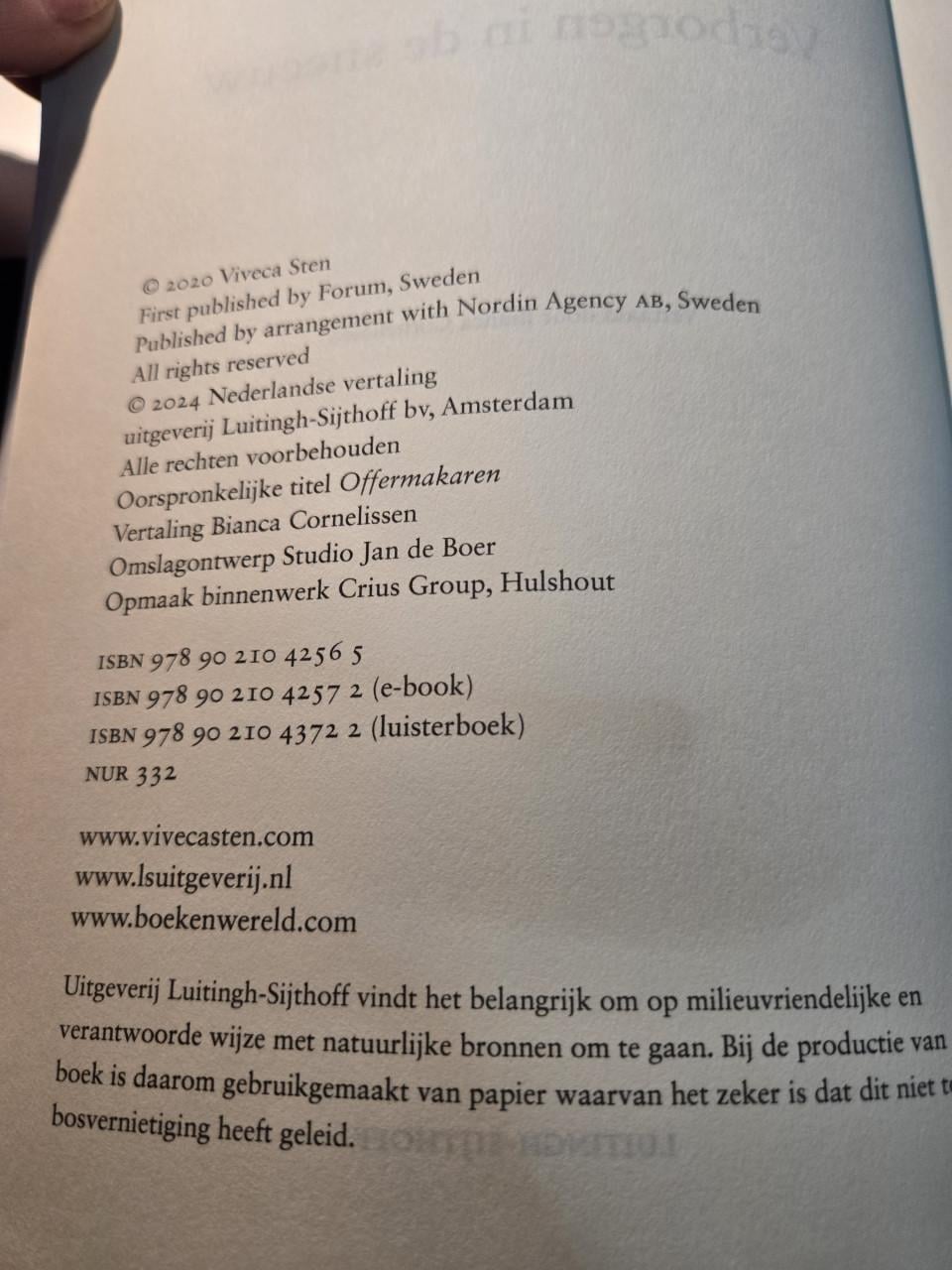 Boek: Verborgen in de sneeuw 2024 Auteur: Sten, Viveca