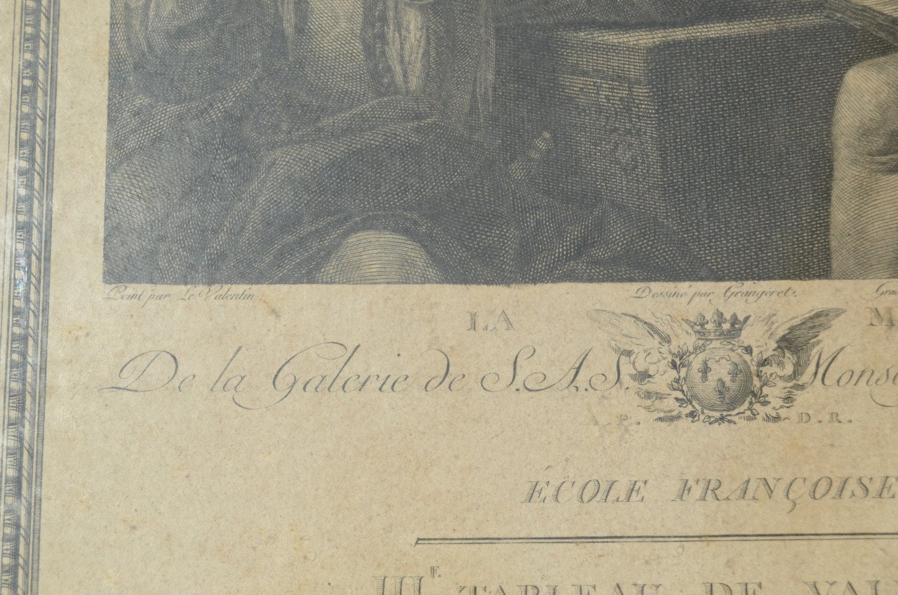 Franse gravure 'La Musique' coll. le Duc d'Orleans 1786