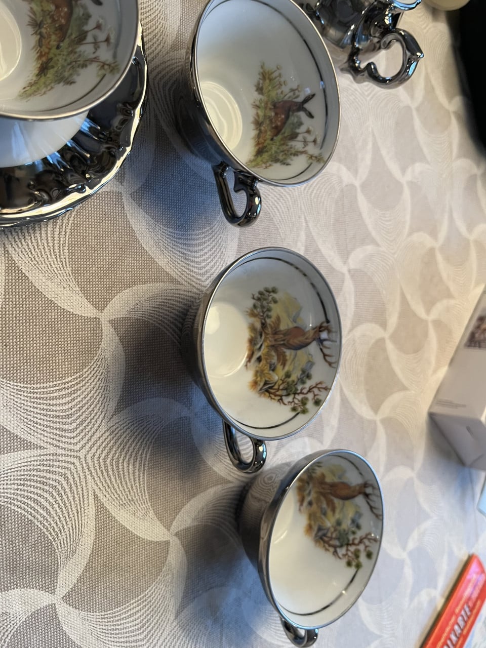 Theeservies met dienblad, porselein