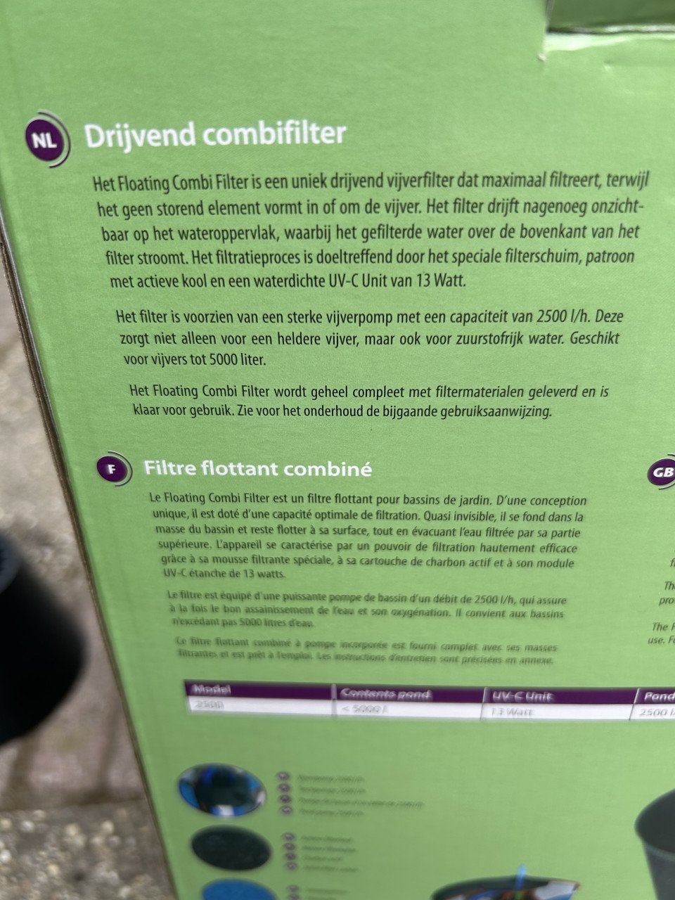 Te koop velda floating 2500 drijvend filter