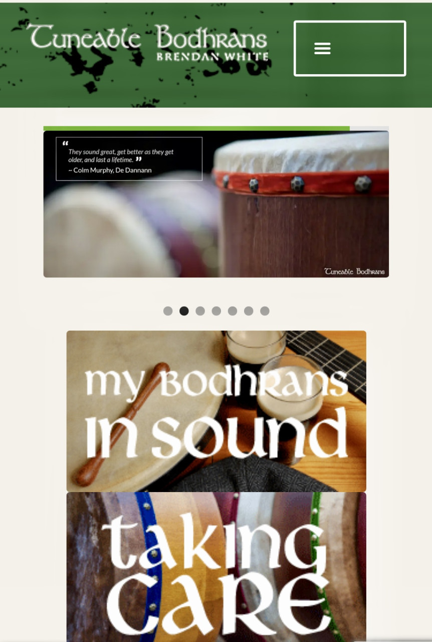BODHRANS Brendan  White Irish drum