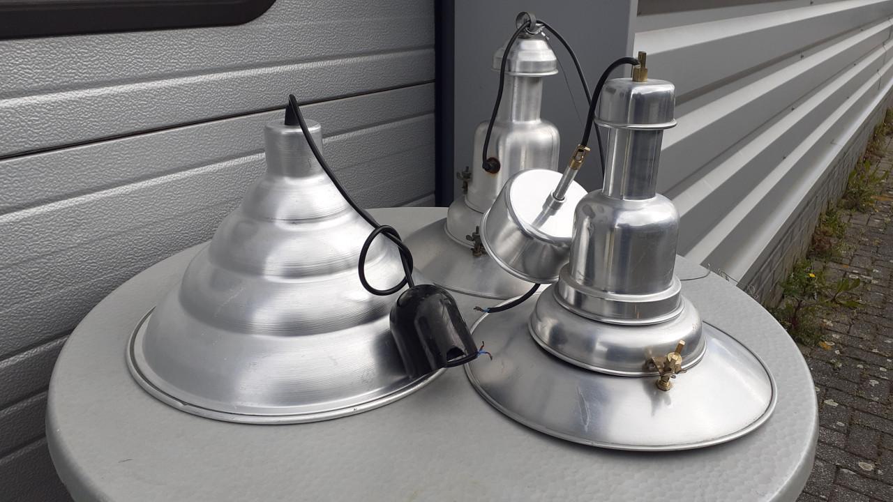 4 x LAMPEN - Industriele - Enorm Grote Vintage & Diverse Lampen