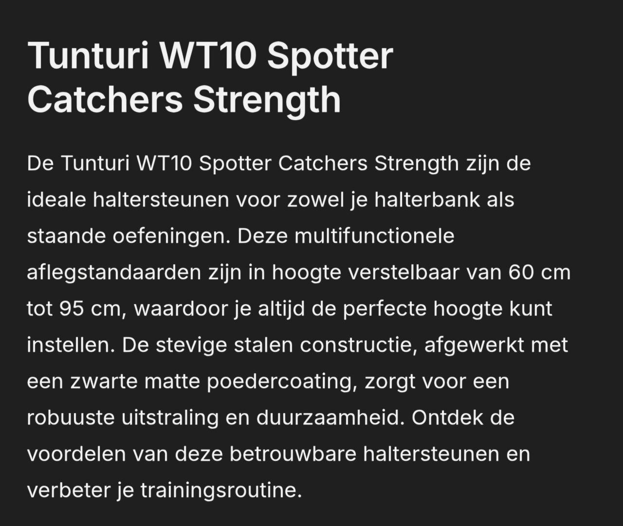 Tunturi Curl bar en haltersteunen