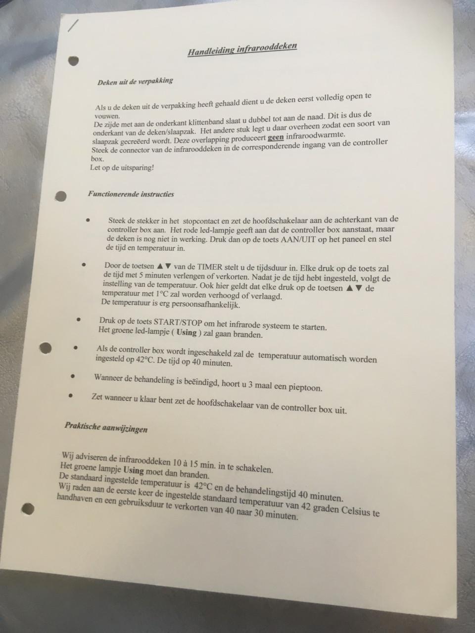 Infrarood of sauna deken