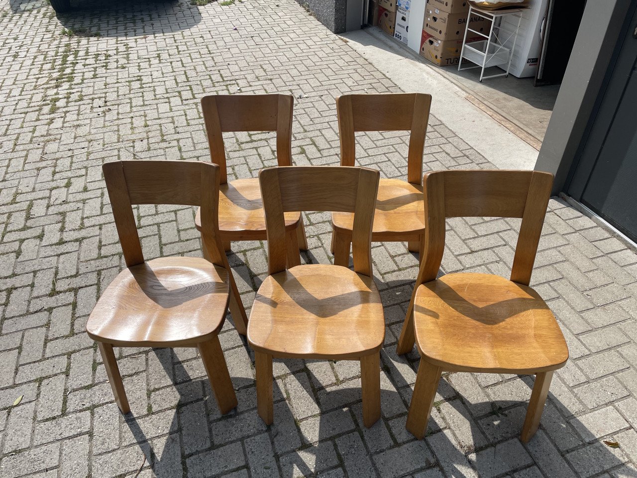 Set Deens vintage jaren 70 stoelen