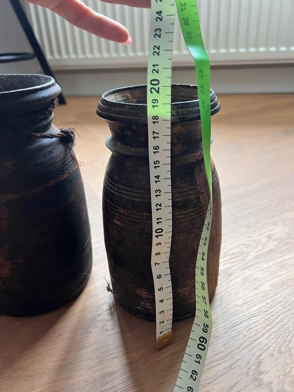 Set houten kruikjes