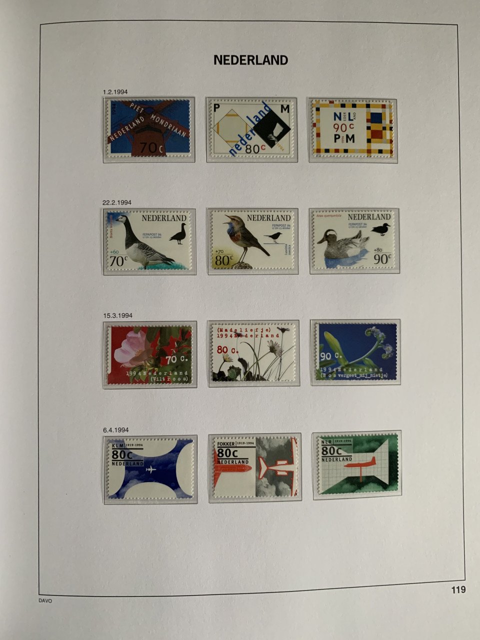 Nederland Davo de Luxe IV (1990-1999) helemaal gevuld postfris