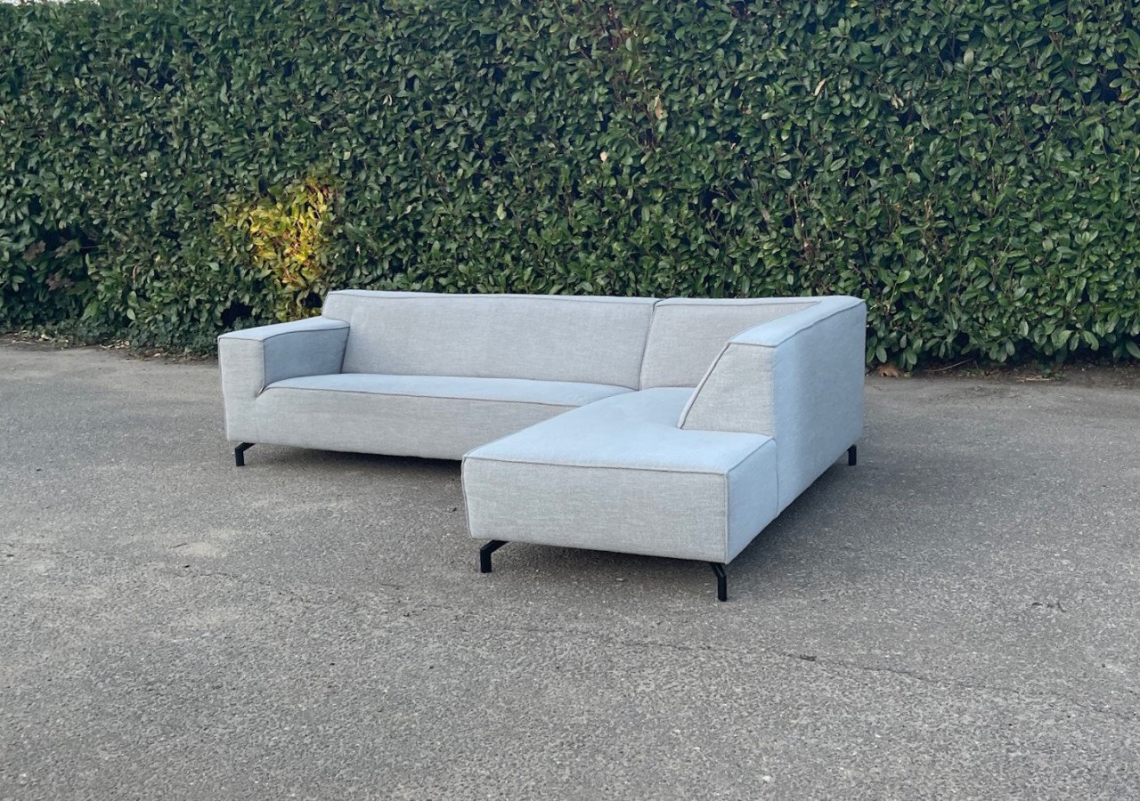 GRATIS LEVERING HEEL NL Mooi Grijs Stoffen Hoekbank
