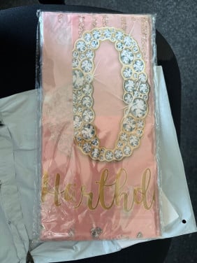 Roze tafelkleed 50 jaar