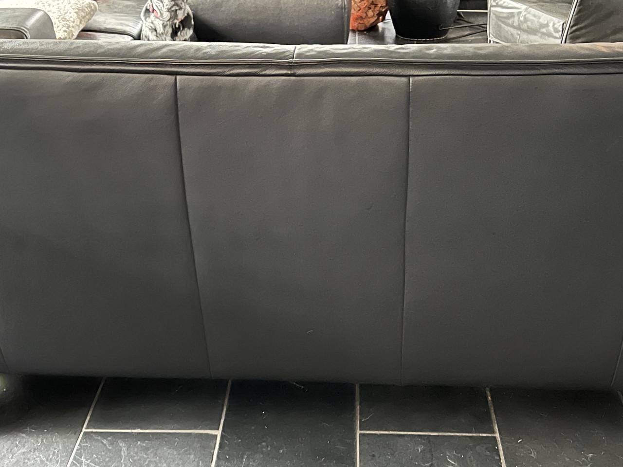 Prachtige zwart leren bank!