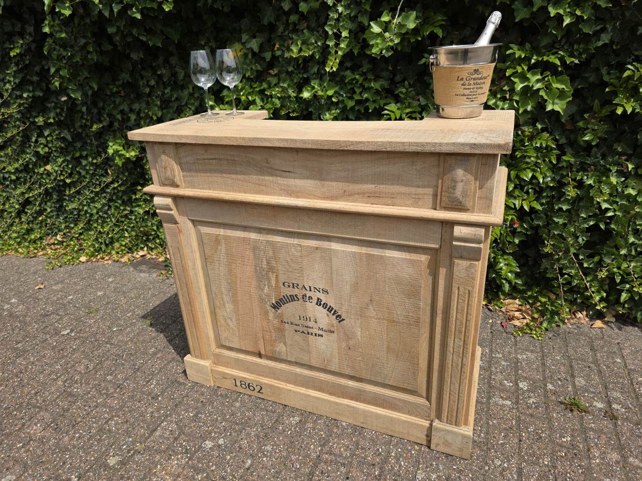 Gave BAR van massief Mango hout NIEUW