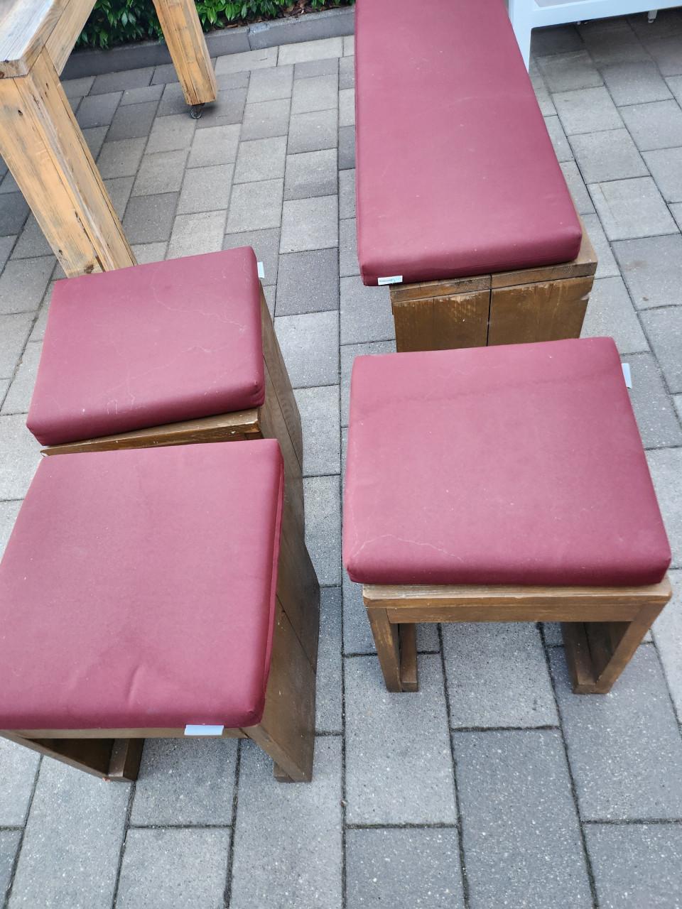 Houten tuinset met kussens