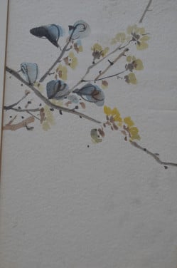 Schitterende oude Japanse (Chinese?) aquarellen in passe-partout (4)