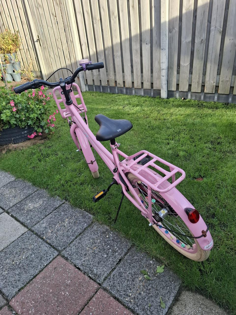 Roze meisjes fiets